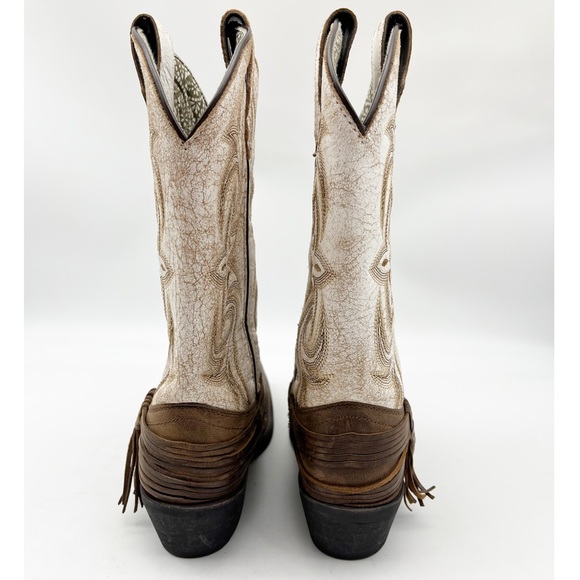 Laredo Myra White Brown Leather Boots. Size 6.5 - Picture 4 of 10
